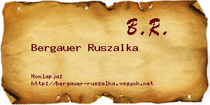 Bergauer Ruszalka névjegykártya